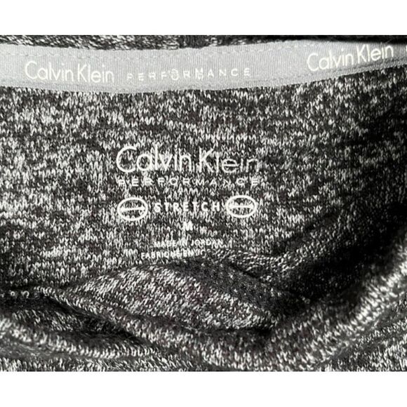 Calvin Klein Womens Performance Stretch Knit Hooded Sweater Heather Black Size M - Picture 3 of 7